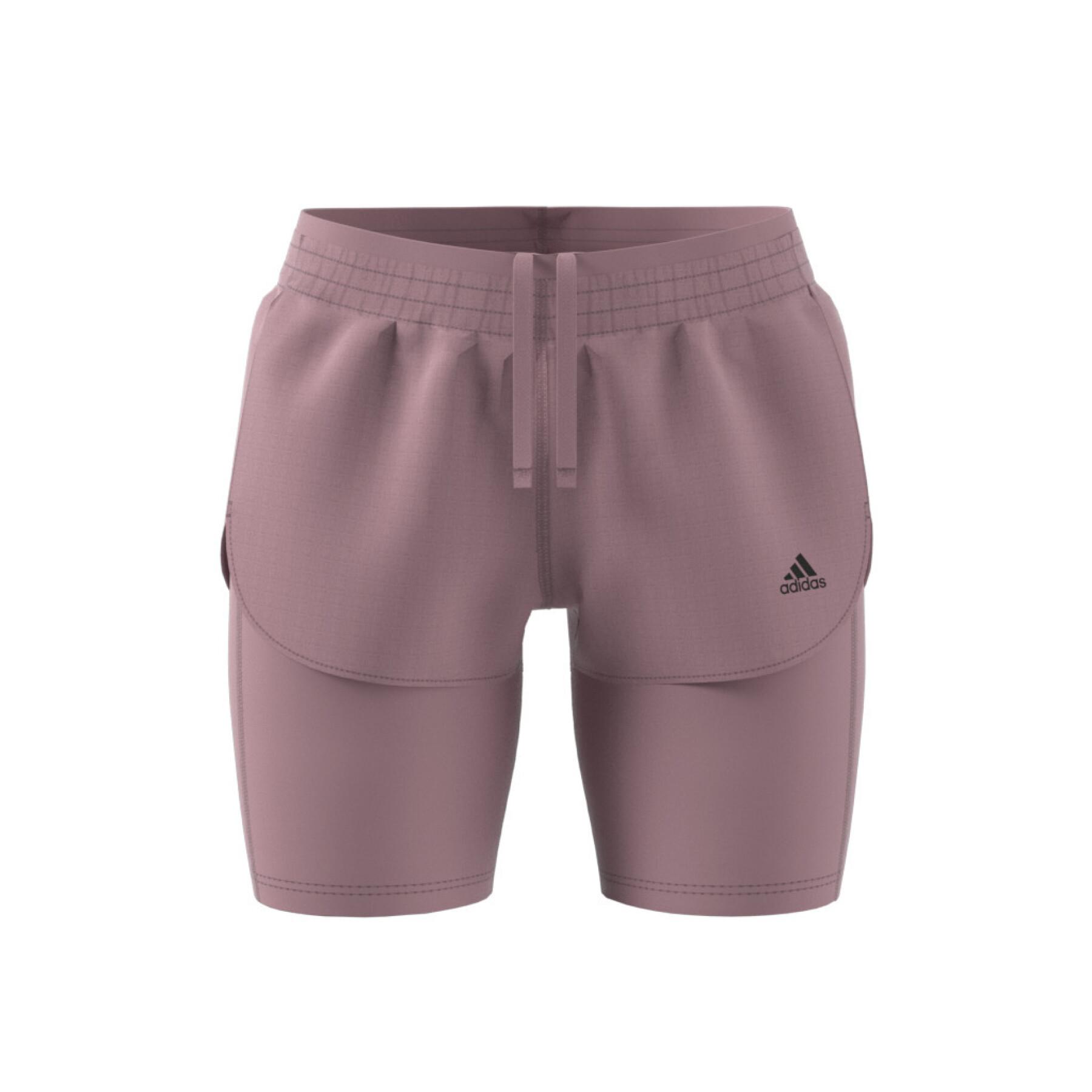 Short femme adidas Run Fast Two-in-One